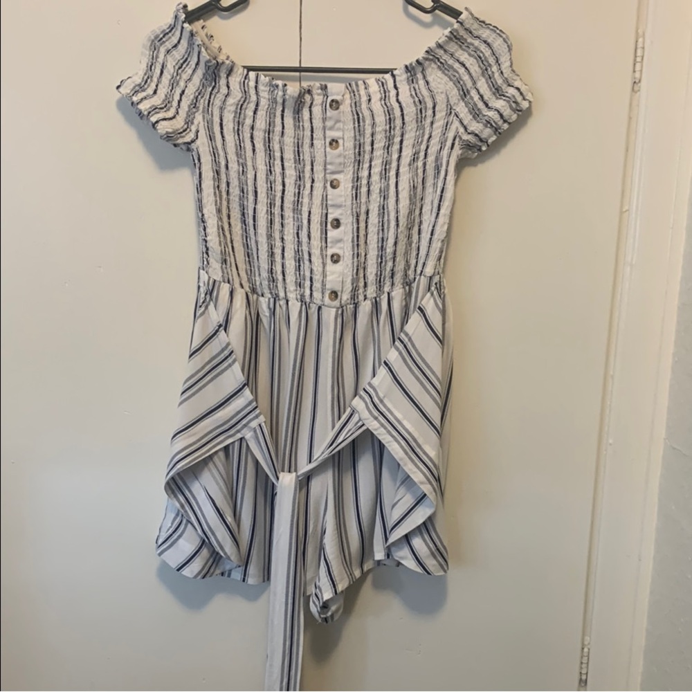 Striped Off-Shoulder Romper